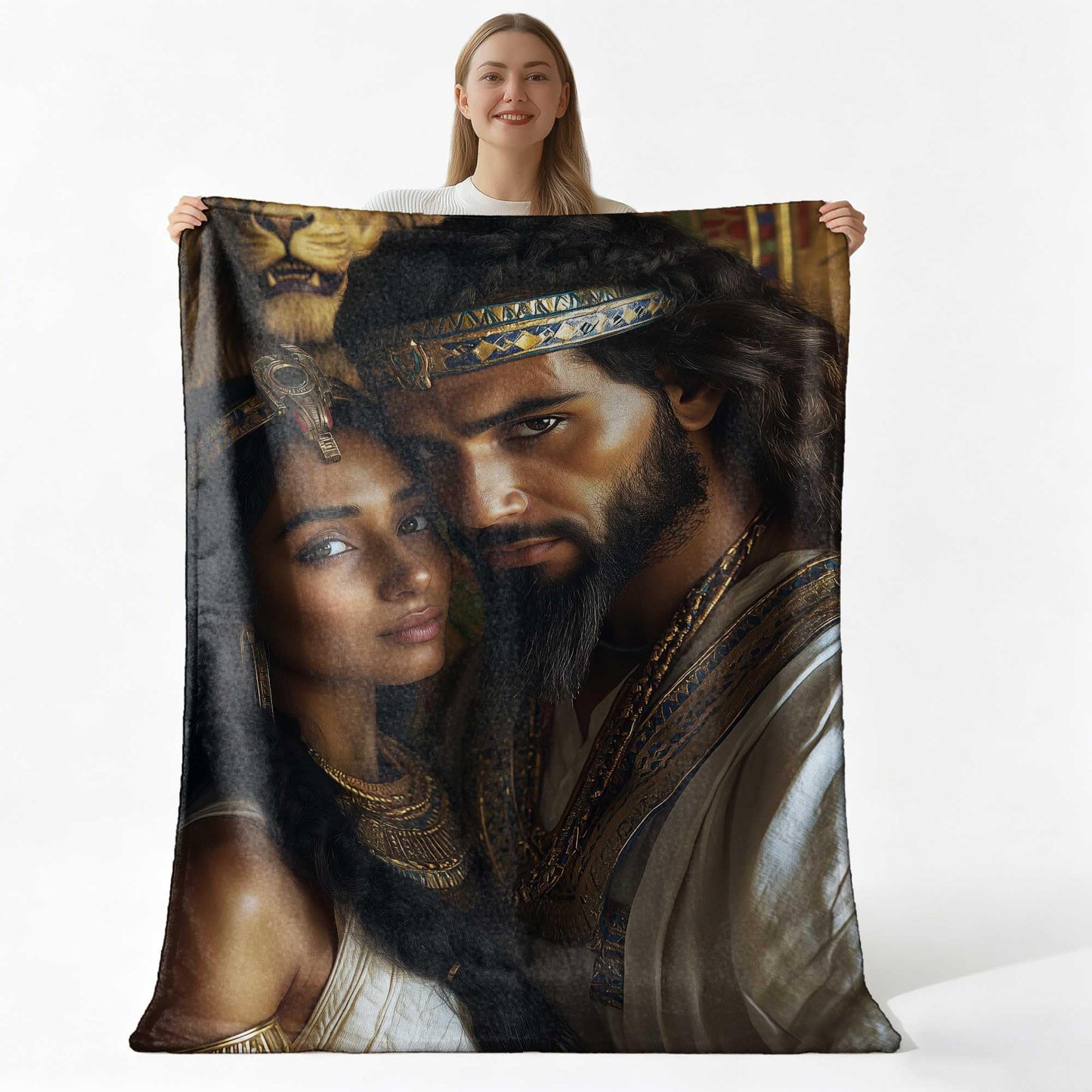 GXYAOYZG African American Couple Blanket Afro Queen King Throw Blanket Black Woman Man Throws Warm Soft Flannel Print Blankets for Couch Bed Decor Romantic (Couple - 1, 49" x 59")