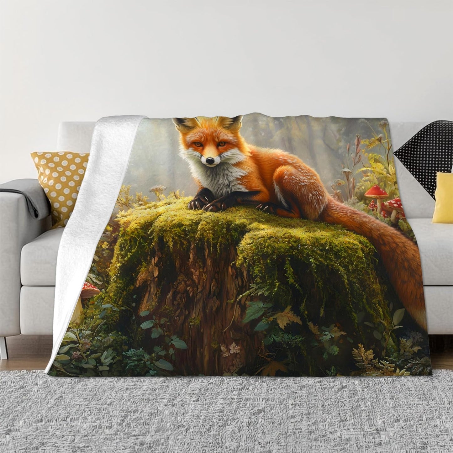 Tijuboni Fox Throw Blanket Fox Gifts for Girls Boys Women Men Kids Adults Soft Flannel Fleece Blanket for Couch Sofa Bed Home Decor 40"x50"