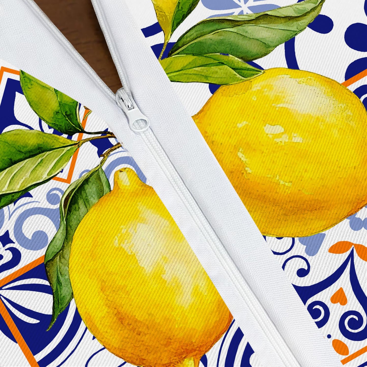 Outdoor Tablecloth With Umbrella Hole 60x84inch,french Lemon Blossom Spring Summer Zipper Tablecloth, Waterproof Wrinkle-Resistant Washable Rectangular Tablecloth for Picnics, Party, Camping and BBQ