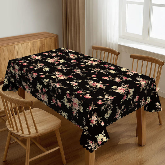 XIOURERY Flower Pattern Table Cloths Decorative for Dining Room, Rustic Roses Boho Botanical Plant Washable Tablecloth for Home, Restaurant, Outdoor Party Table Cover 54x72 Inch