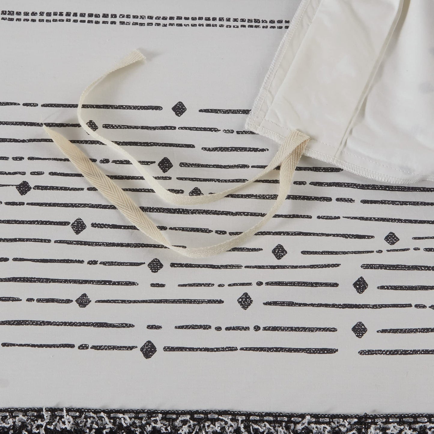INK+IVY Nea 100% Cotton Duvet Set Mid Century Modern Design, All Season Comforter Cover Bedding Set, Matching Shams, King/Cal King, Stripes Teasel White 3 Piece