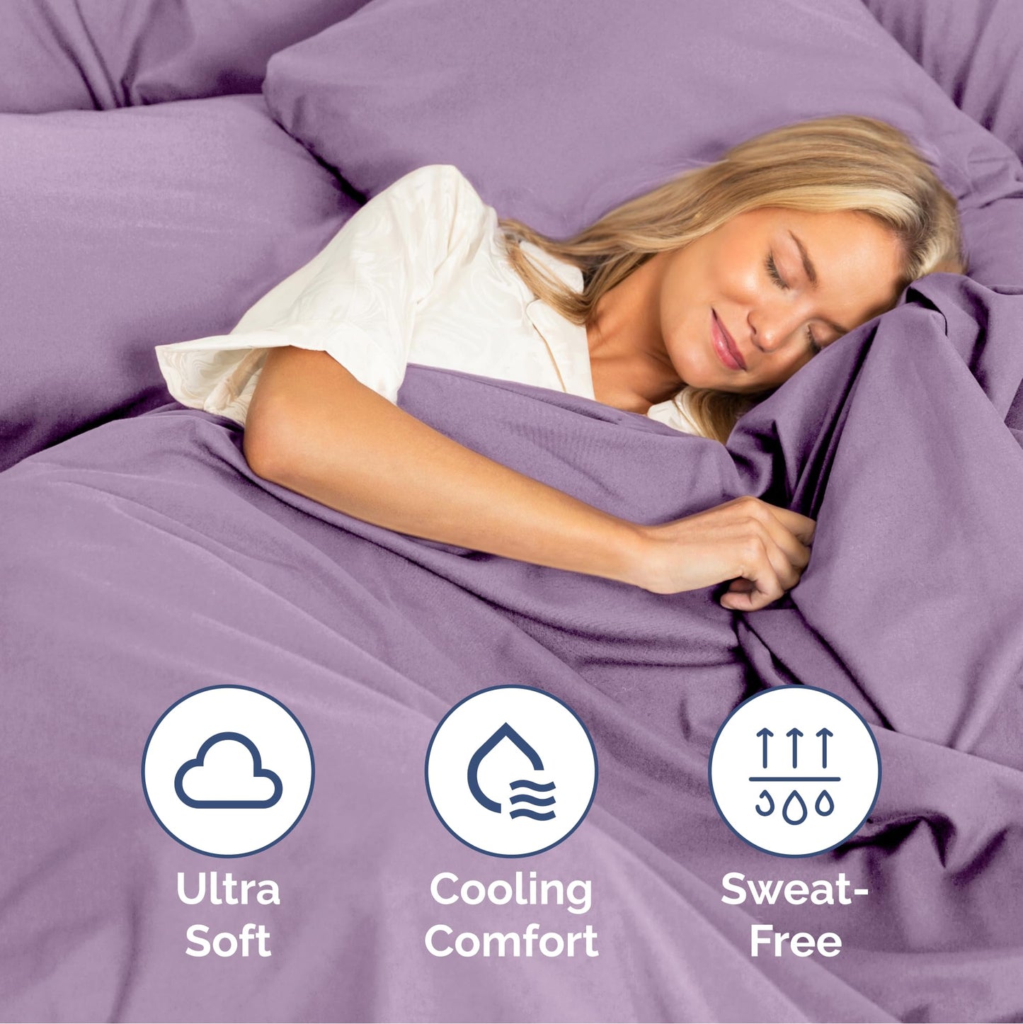 Queen Size 4 Piece Sheet Set - Ultra Soft & Cooling Bed Sheets - Fits 8 Inch to 16 inch Mattress - Wrinkle & Fade Free with Deep Pockets - Easy-Fit, Breathable & Comfy - Hotel Luxury Bedding - Lilac