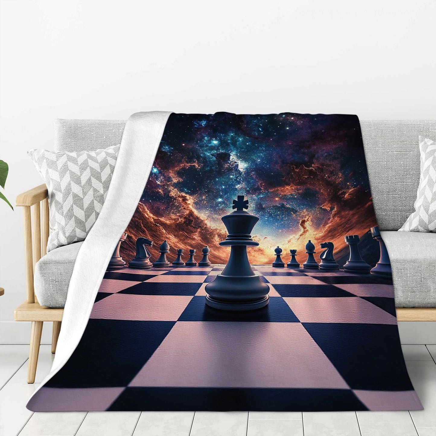 Uphomart Chess Gifts Blanket, Chess Throw Blankets, Stuff Gift for Men Boys Women Girls Lover Adult Cozy Fleece Flannel Bedding Plush for Couch Sofa Bed Decor 40"X50"