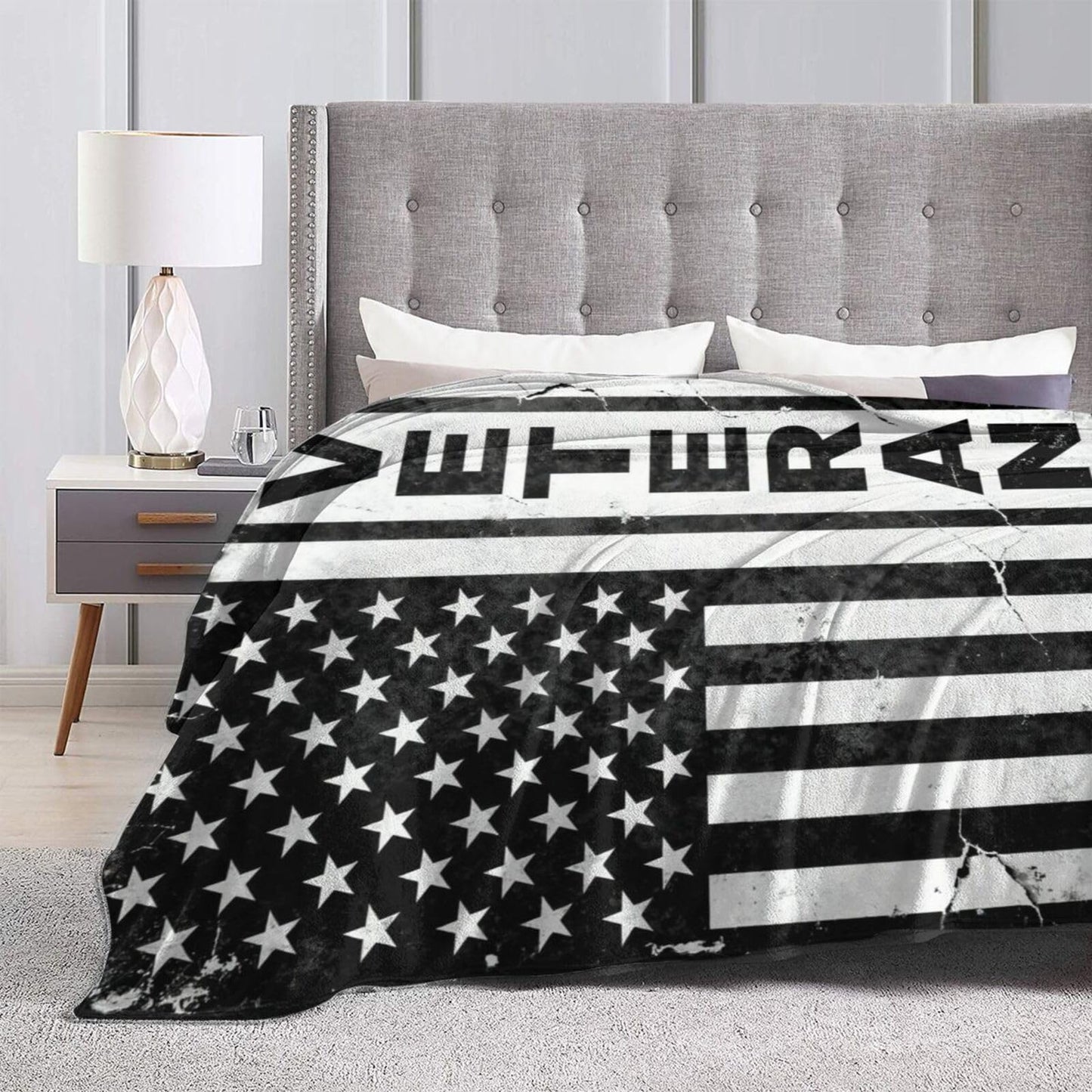 Veteran Patriotic Army American Flag Premium Fleece Blanket, Ultra-Soft Plush Throw Blanket for Bed, Couch & Travel 80"x60"