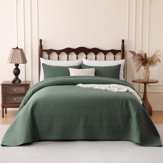 FDDX 100% Cotton Quilt Set Oversized King Size, 3-Piece Matelasse Bedspread Coverlet Set, Cozy Lightweight Quilted Bedding Set Comforter with 2 Shams in Geometric Pattern for All Season