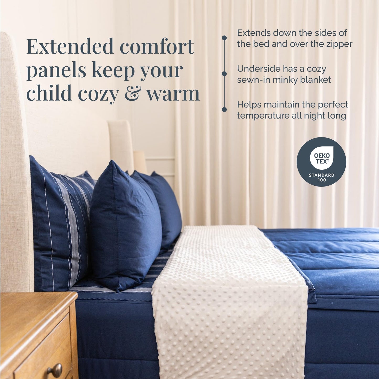 Beddy's Navy Blue All-in-One Zipper Bedding Set - Minky Lined - Twin