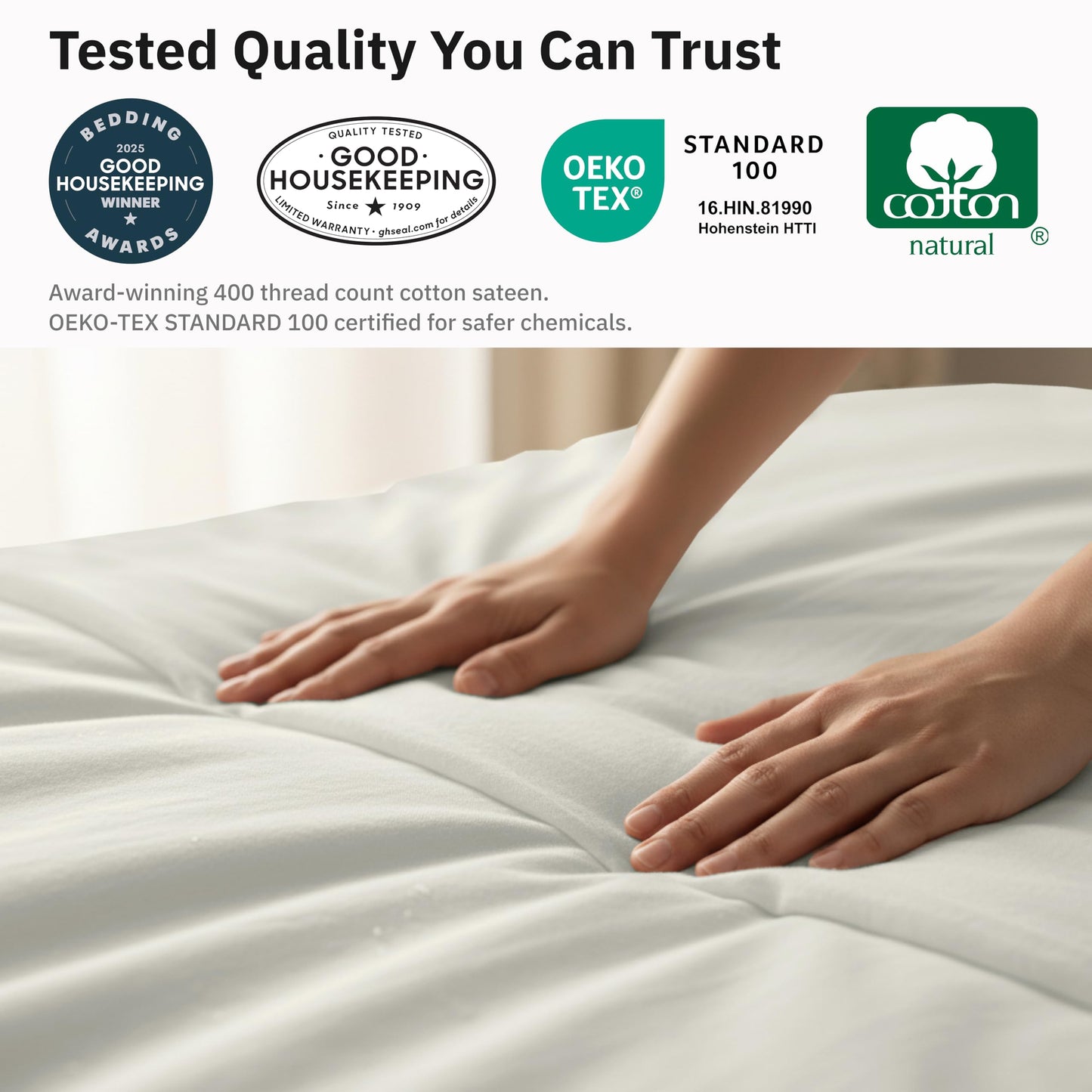 California Design Den Full/Queen Duvet Cover Only - Winner Good Housekeeping Best Bedding Awards 2025, Soft 400 Thread Count Sateen, 100% Cotton Duvet Cover - Ivory (Pale Tone)