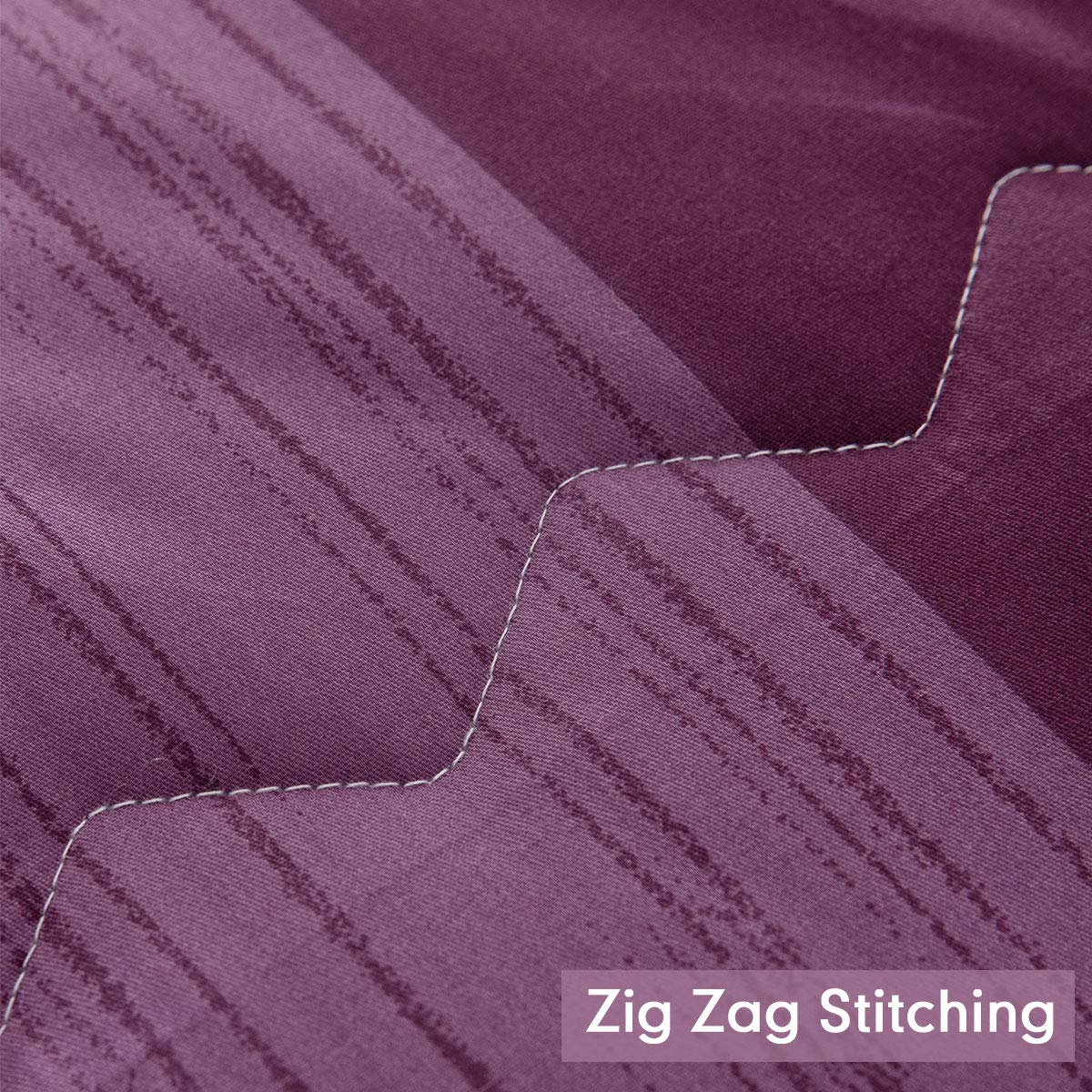 SLEEPBELLA Comforter King Size, 600 Thread Count Cotton Grey Paisley & Purple Comforter Sets, Down Alternative Bedding Set 3Pcs(King, Purple Paisley)