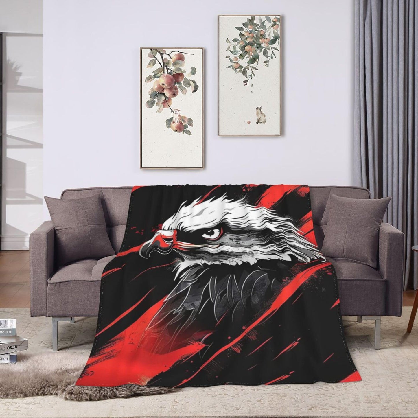 Eagle Blanket Eagle Decor Cozy Animal Throw Super Soft Plush Flannel Fleece Blanket Gift for Kids Adults Men Women Ultra Warm & Lightweight Flannel, 50"X40"