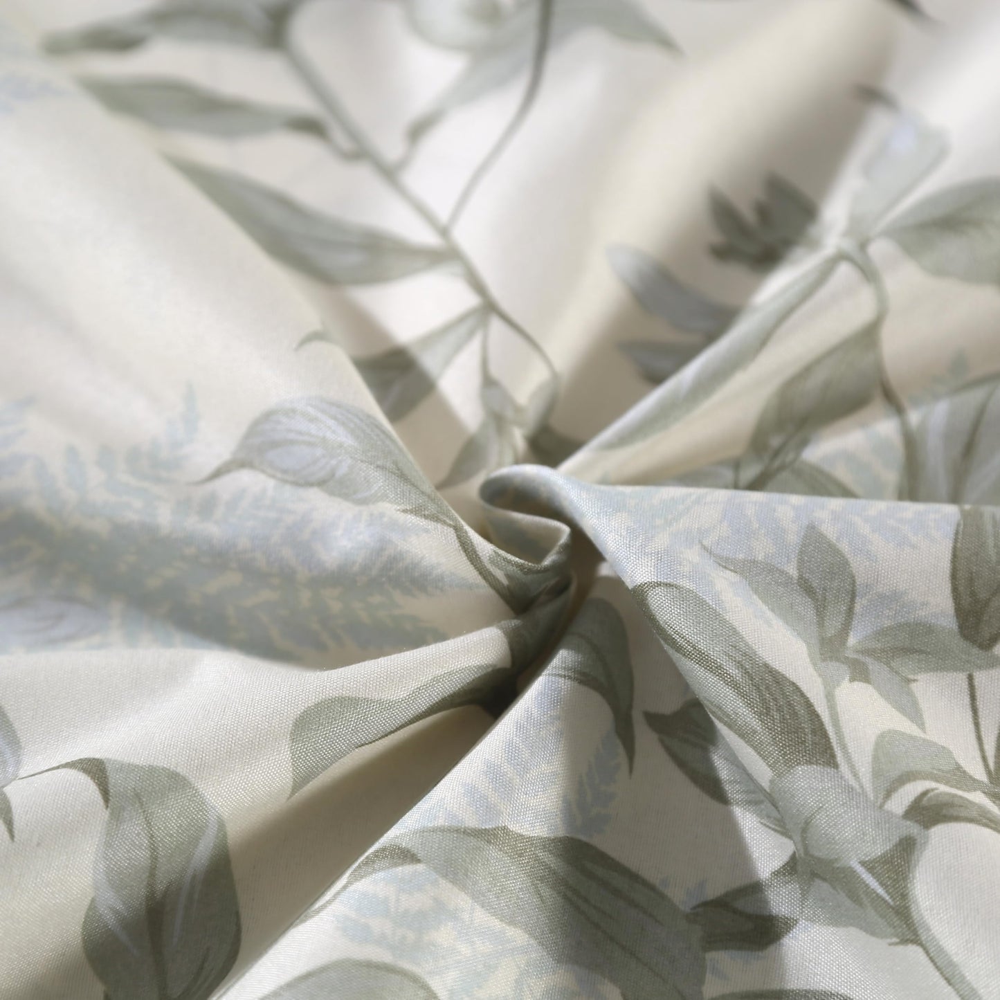 SDIII Leaves Floral Full Fitted Sheet with 2 Pillowcases, Deep Pocket Soft Microfiber Botanical Bed Sheet Full Size All Season