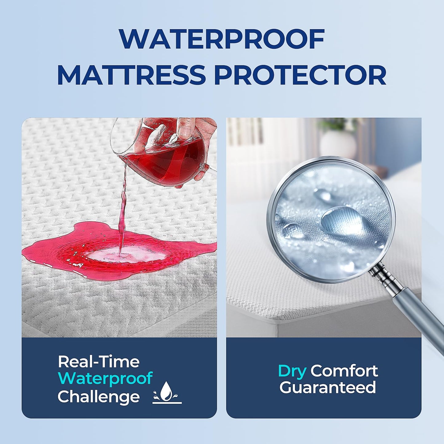 TASTELIFE Waterproof Mattress Protector Twin XL Size, 3D Air Fabric Breathable Mattress Cover with Deep Pocket Fitted Up to 8”-21”, Soft Noiseless Washable Bed Mattress Pad for Comfort & Protection