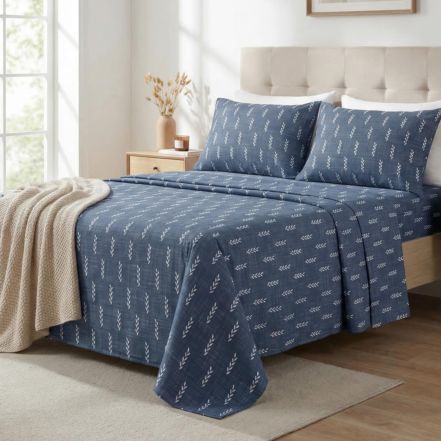 YIYEA Twin Sheets Set, Premium Double Brushed Microfiber Bed Sheet Set for All Season, Soft Breathable, 16" Deep Pocket, Shrinkage and Fade Resistant, 3PC, Twin