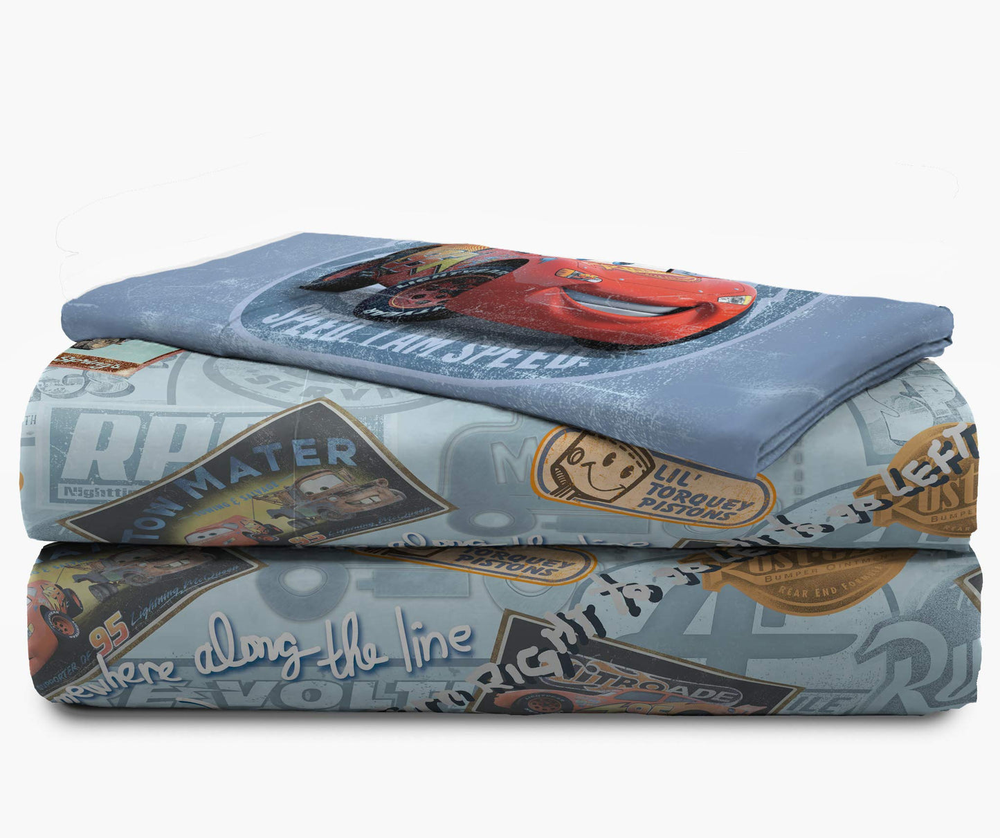 Jay Franco Disney Pixar Cars Lightning McQueen Twin Sheet Set - 3 Piece Kids Race Car Bedding, Super Soft Microfiber, Deep Pocket, Machine Washable, Fade Resistant, Blue (Official Disney Product)
