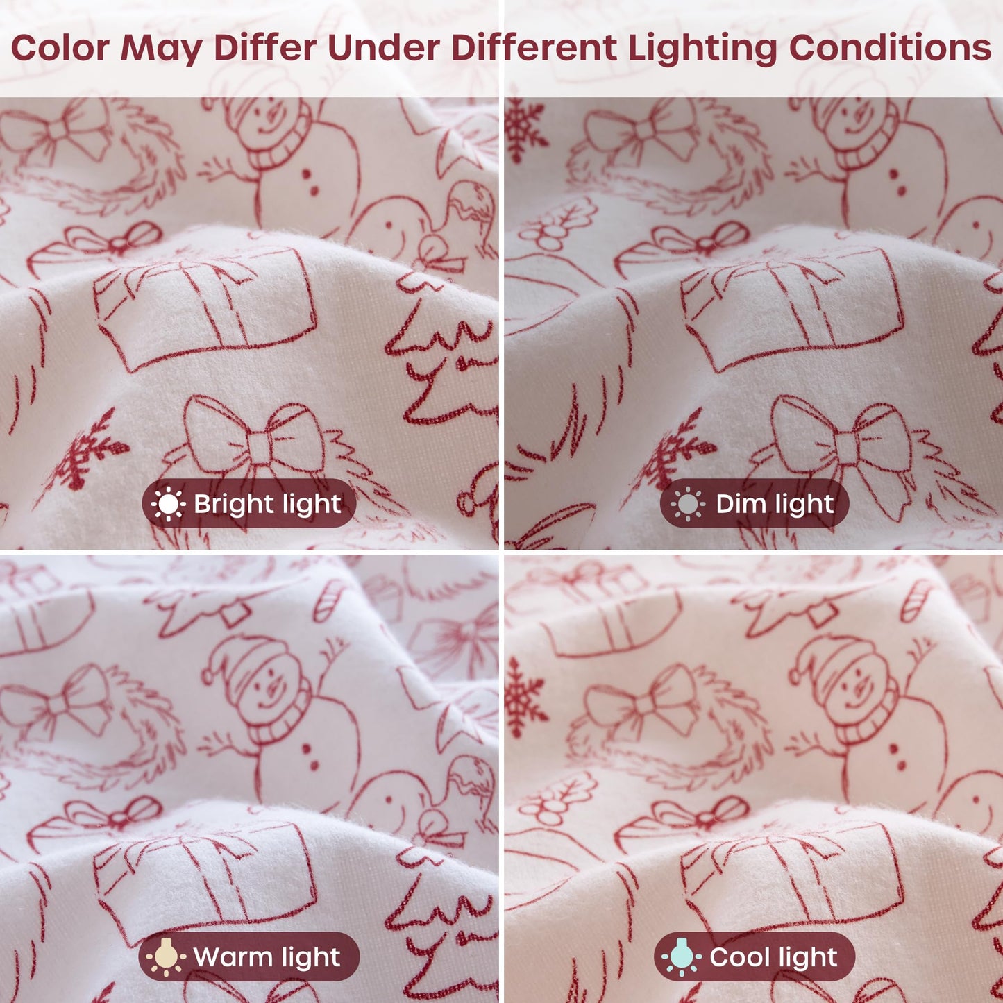 Intelligent Design Flannel Sheets Full, Cozy Soft 100% Cotton Flannel Bedding, Printed Warm Full Sheets Set, Ultra Soft Cold Weather Bed Sheet Set, Holiday Doodles, 4 Piece