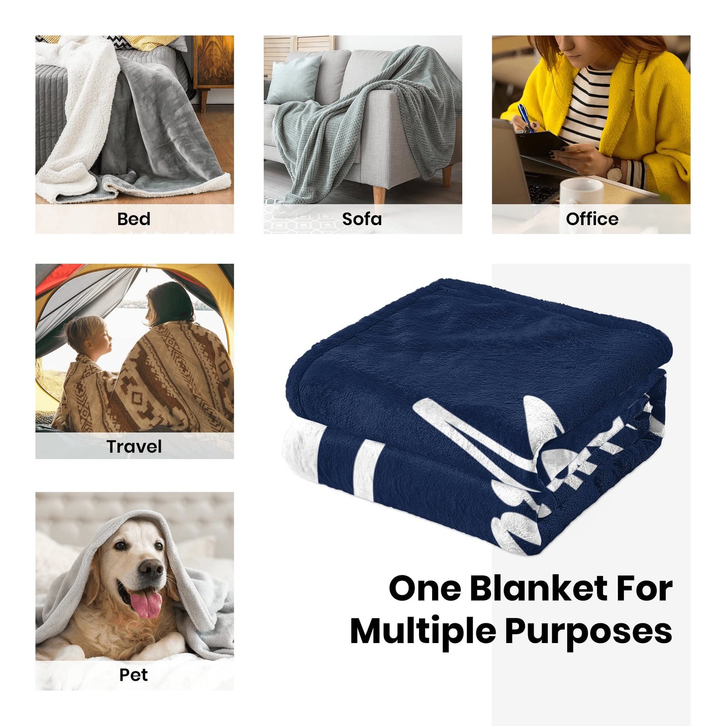 ANTKING New York Blanket Throw Blanket Custom Any Name and Any Number Gifts for Men Women Baby