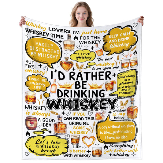 OLCT Whiskey Blanket Gifts for Men Women Dad,Whisky Stuff Unique Decor Throw Blanket,Drinkers Birthday Gifts for Whiskey Lovers Man Her 50"x40"