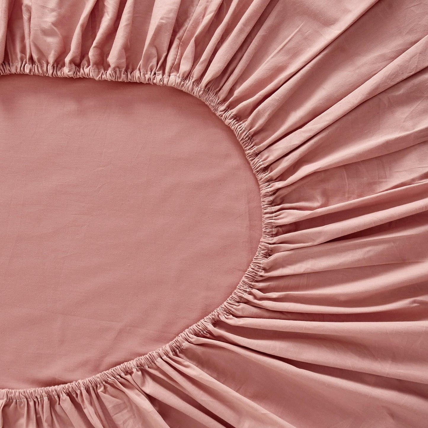 Blush Pink Cotton Fitted Sheet Queen Kids Girls Pink Bedding Sheet Cooling Bed Fitted Sheet with 15" Deep Pocket Breathable Mattress Cover Single Fitted Bottom Sheet Queen (NO Pillowcases)