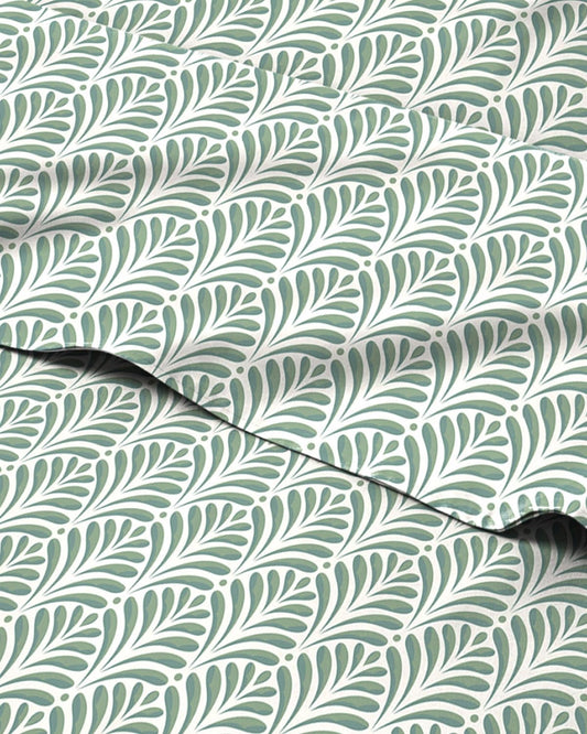 Floral Sheets - Green Floral Bed Sheet Set - 1 Flat, 1 Fitted & 2 Pillowcases w/ Deep Pockets - Comfy, Cozy, Wrinkle & Fade Free - Boho Botanical Bedding - Soft, Breathable & Cooling - Full Size Set
