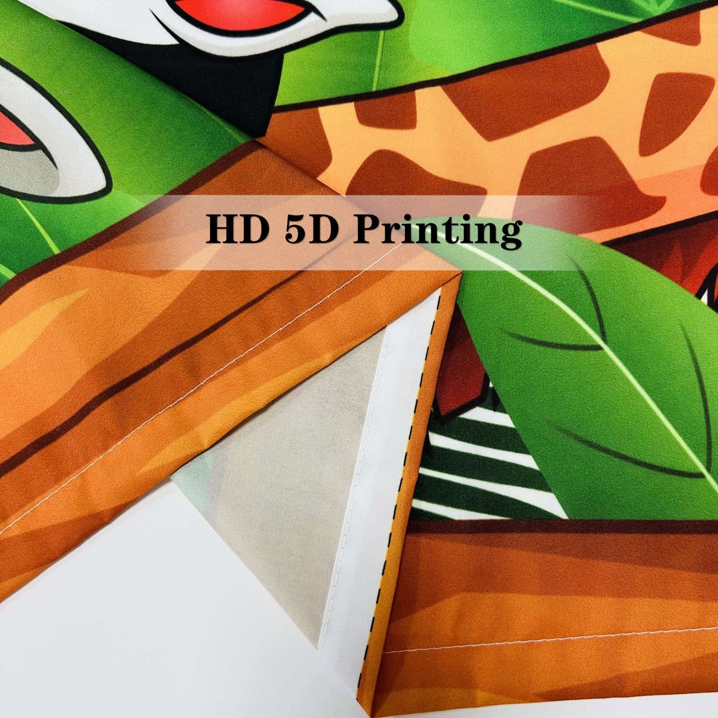 YUANZU Animal Curtains Rod Pocket Kids Boys Girls Forest Giraffe Lion Elephant Monkey Zebra Rhinoceros Jungle Zoo Print Pattern Window Drapes for Nursery Baby Bedroom Playroom W42 x L63 Inch 2 Panels