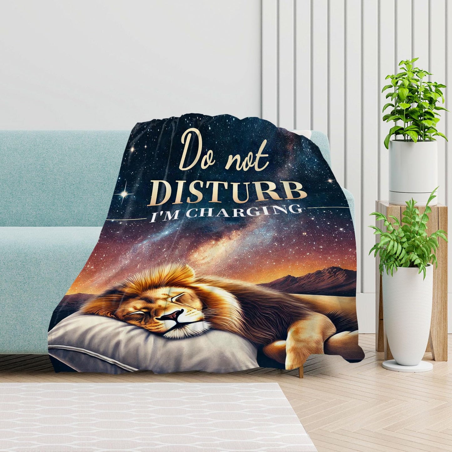 keepitcozi Lion Throw Blanket for Adult Kids, Lion Lovers Gifts Blanket Cute Animal Home Room Decor, Flannel Soft Blanket for Bed Couch 50"x60"