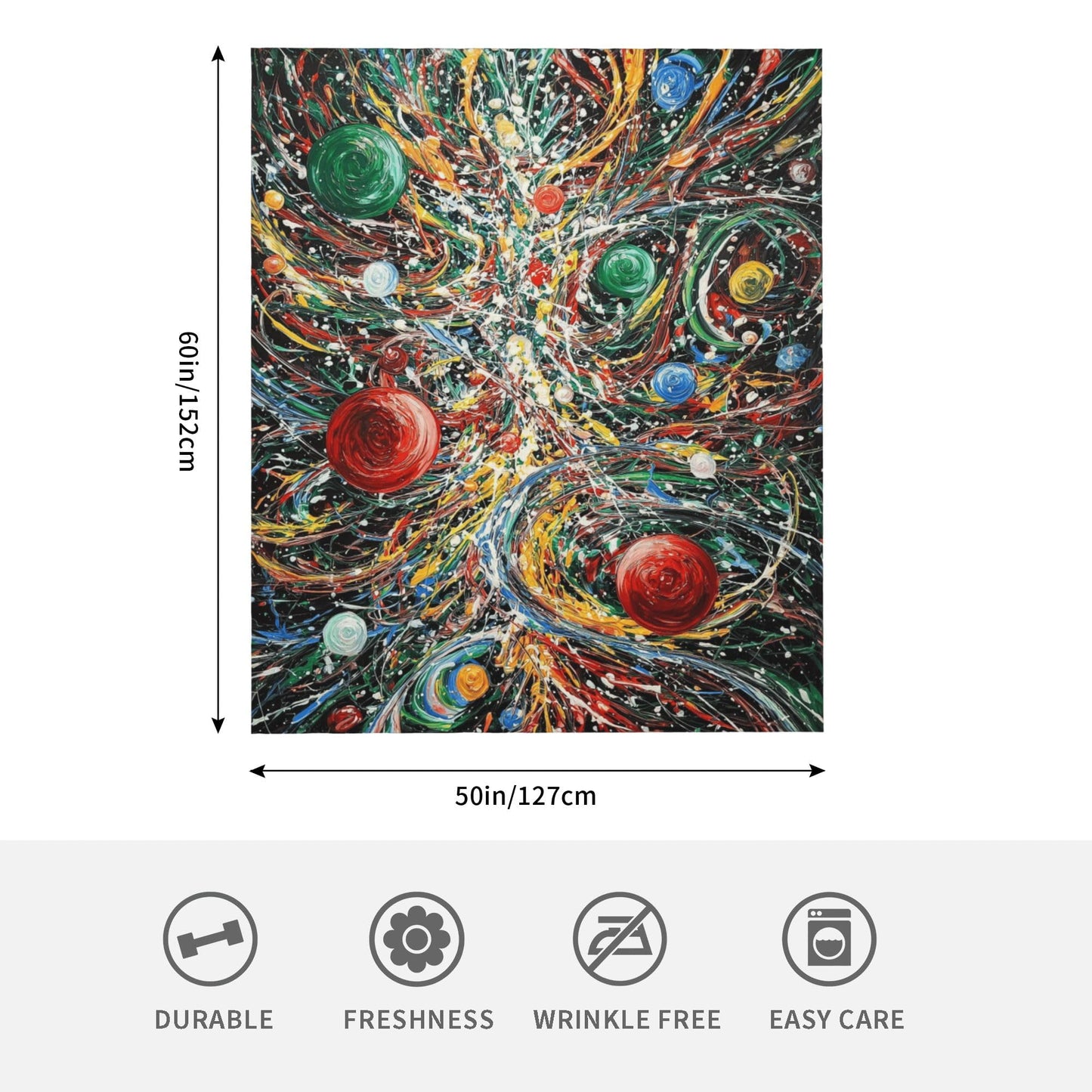 Artistic Christmas Candy Flannel Throw Blanket Soft Cozy Blanket for Living Room Couch Sofa Bed 50 x 60 Inches