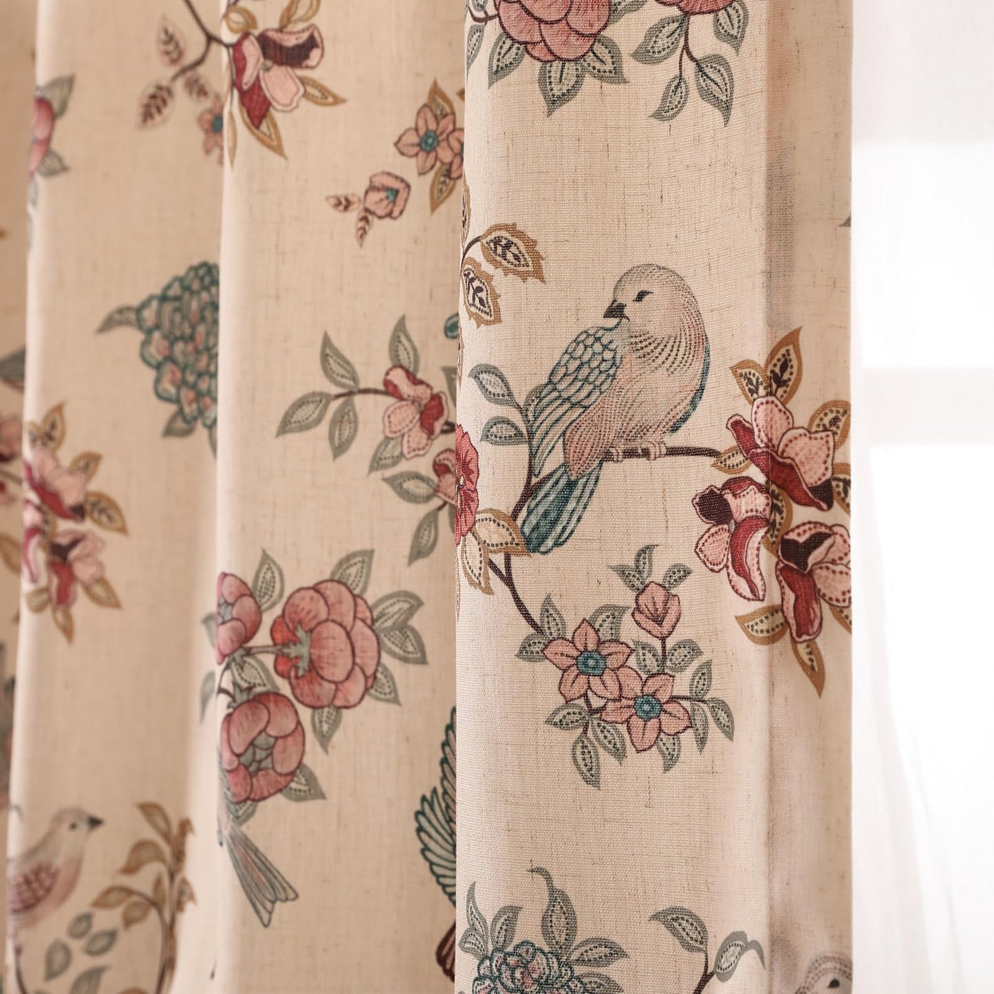patdrea Designer Vintage Linen Curtains Set of 2 Panels,53"x79"-Kulom