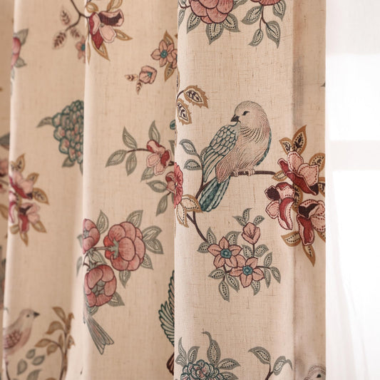 patdrea Designer Vintage Linen Curtains Set of 2 Panels,53"x79"-Kulom