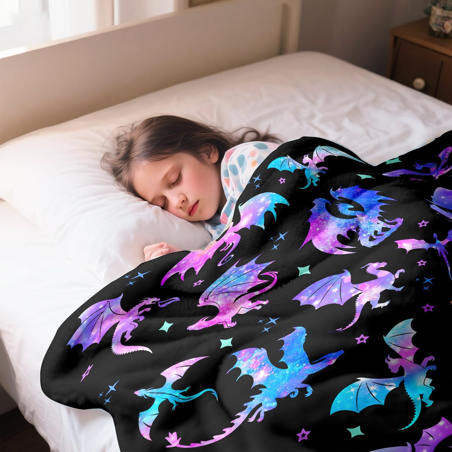 Dragon Blanket Gifts for Girls Women Ultra Soft Flannel Dragon Throw Blanket Dragons Lovers Gifts Birthday Decor for Kids Boys Stuff 50"x40"