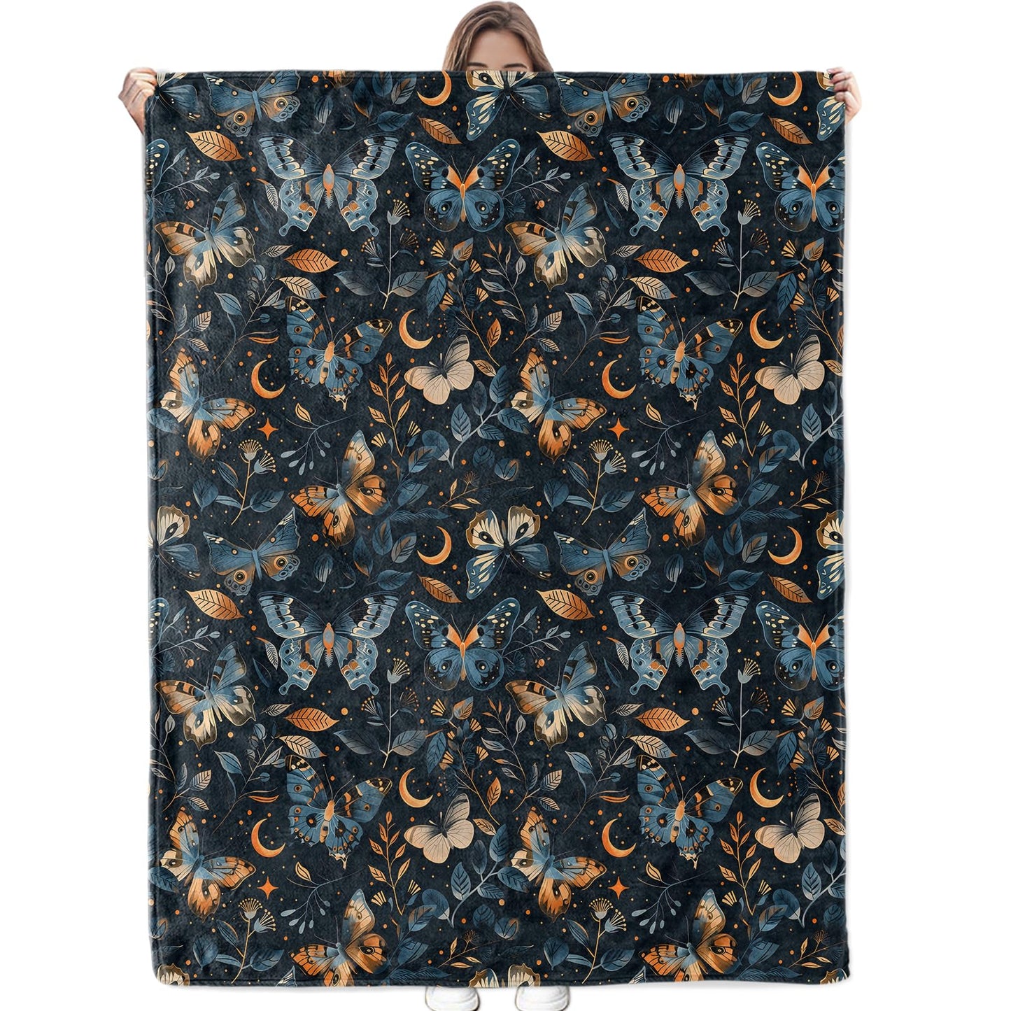 Bidesk Charming Butterfly Blanket Cozy Soft Flannel Throw Blanket - Lightweight & Warm Blankets for Couch, Bed, Travel, Fuzzy Outdoor Comfort Wrap, for Women Adults Kids 60"×50"