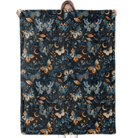 Bidesk Charming Butterfly Blanket Cozy Soft Flannel Throw Blanket - Lightweight & Warm Blankets for Couch, Bed, Travel, Fuzzy Outdoor Comfort Wrap, for Women Adults Kids 60"×50"