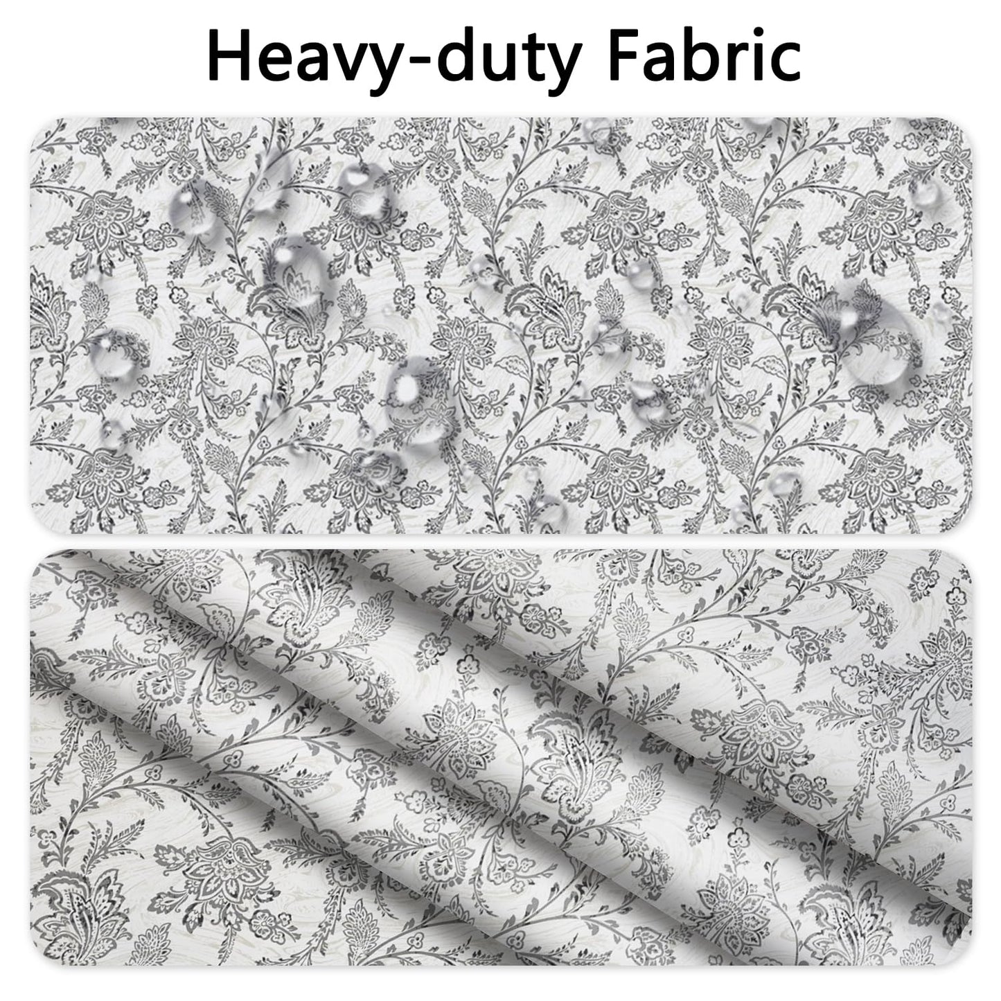 NAEMBCU Floral Shower Curtain with Snap-in Liner 71x74 Inch