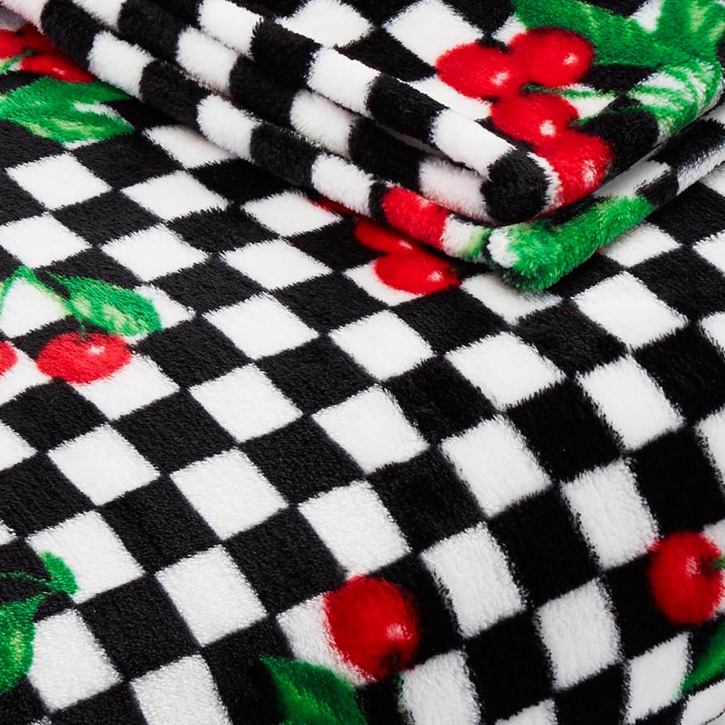 Betsey Johnson - Oversized Throw Blanket 50x70, Ultra-Soft Plush Bedding for Couch or Bed, Cozy & Lightweight, Soft Blanket with Cherry Checker Print (Red)