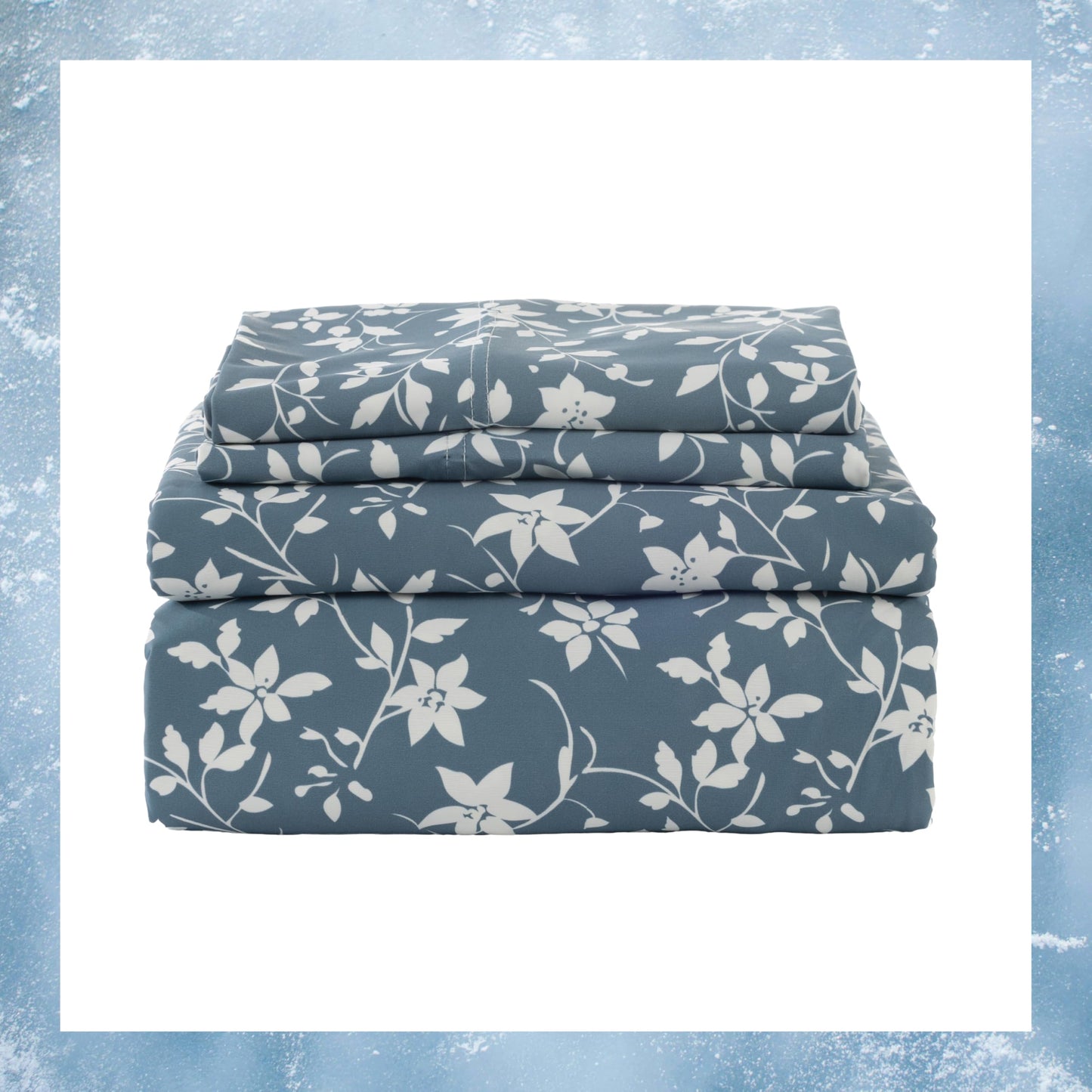 Berkshire Jersey Sheet Set – Cool-to-the-Touch, Soft & Breathable Knit Bed Sheets, Wrinkle-Free, Moisture-Wicking, Deep Pocket Fitted Sheet, 4 Piece Bedding Set, Queen, Bethany Floral Blue