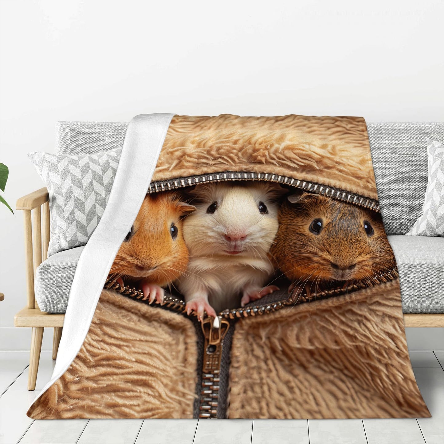 banonaty Guinea Pig Blanket Cute Throw Blankets Cozy Fleece Flannel Plush Bedding Guinea Pig Stuff Gifts for Men Women Boys Girls Teens Adults for Couch Sofa Bed Decor 40"X50"