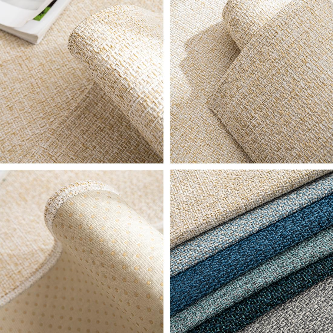 vctops Rustic Linen Textured Couch Sofa Cover Solid Color Non Slip Sectional Couch Covers Soft Sofa Slipcover for Dogs, Children, Pets Furniture Protector (Beige,28"x28")