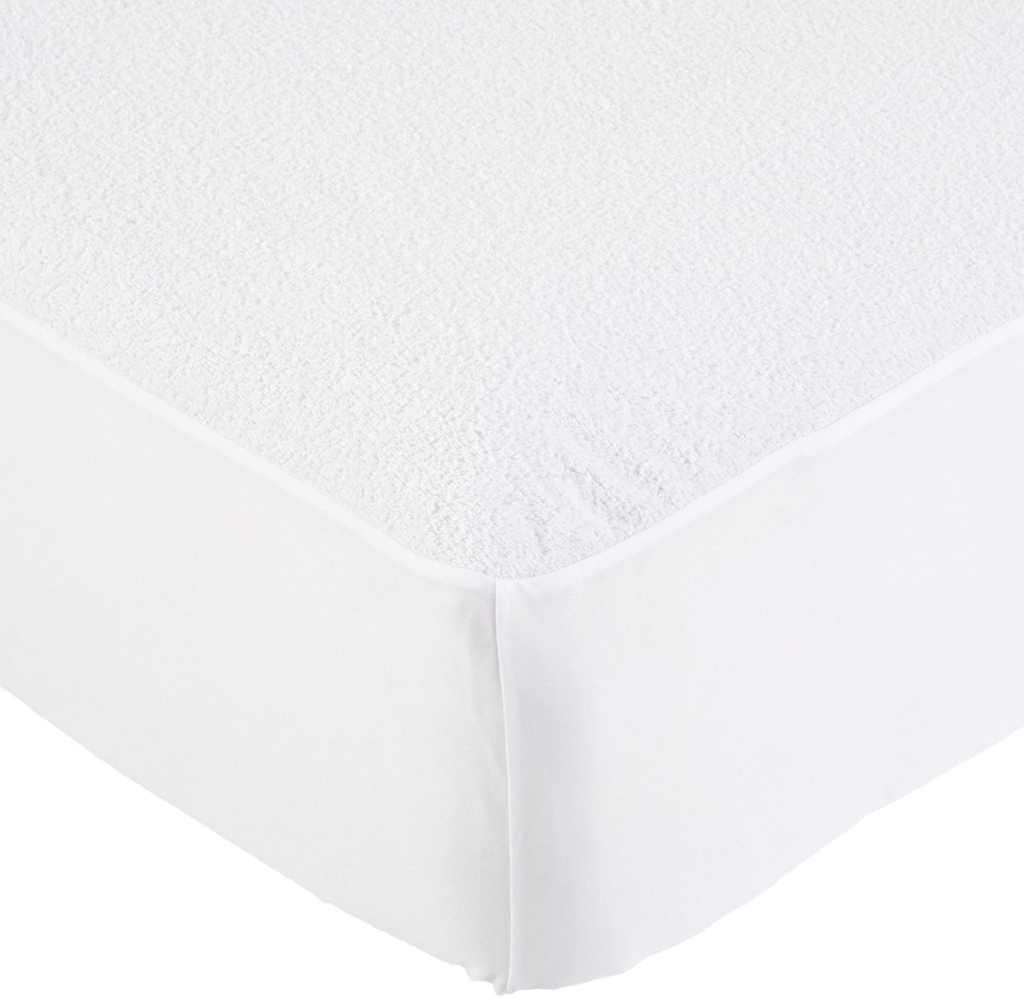 Amazon Basics Waterproof Breathable Mattress Protector, King Size, 18 inch Deep, Machine Washable, White