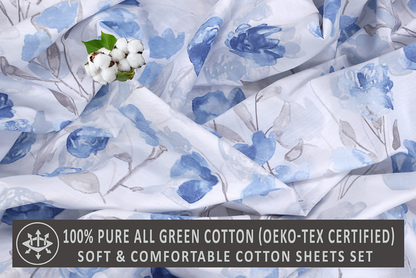 RUVANTI 100% Cotton Percale Sheets Full Size, Monotones