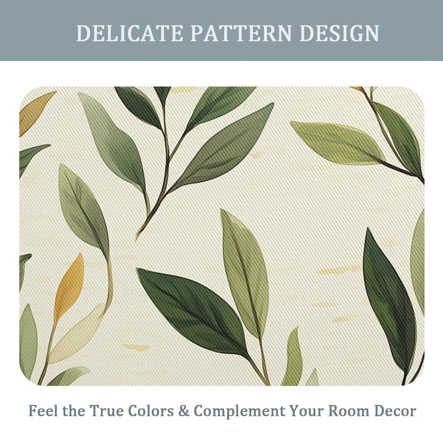 MOBEITI Green Leaf Curtains for Bedroom - Botanical Blackout Curtains for Bedroom Living Room, Leaves Window Curtain, Leaf Home Decor Curtain, Drapes 63 Inches Long 2 Panels Set