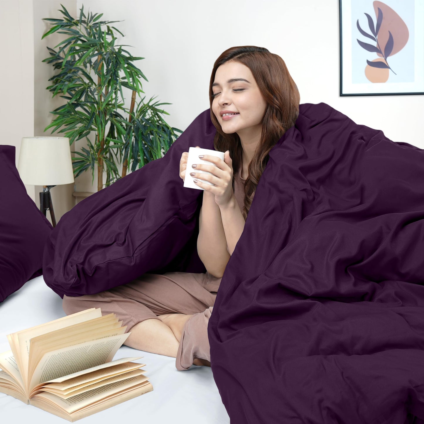 Utopia Bedding Duvet Cover Queen Size - 3 Piece with Zipper Closure - 1 Comforter Cover 90X90 Inches & 2 Pillow Shams 20X26 Inches (Purple) Comforter Not Included