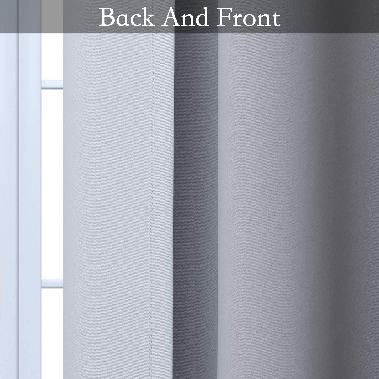SimpleHome Ombre Room Darkening Curtains for Bedroom, Gradient Black to Grey White Light Blocking Thermal Insulated Grommet Window Curtain/Drapes for Living Room,2 Panels, 52x84 inches Length