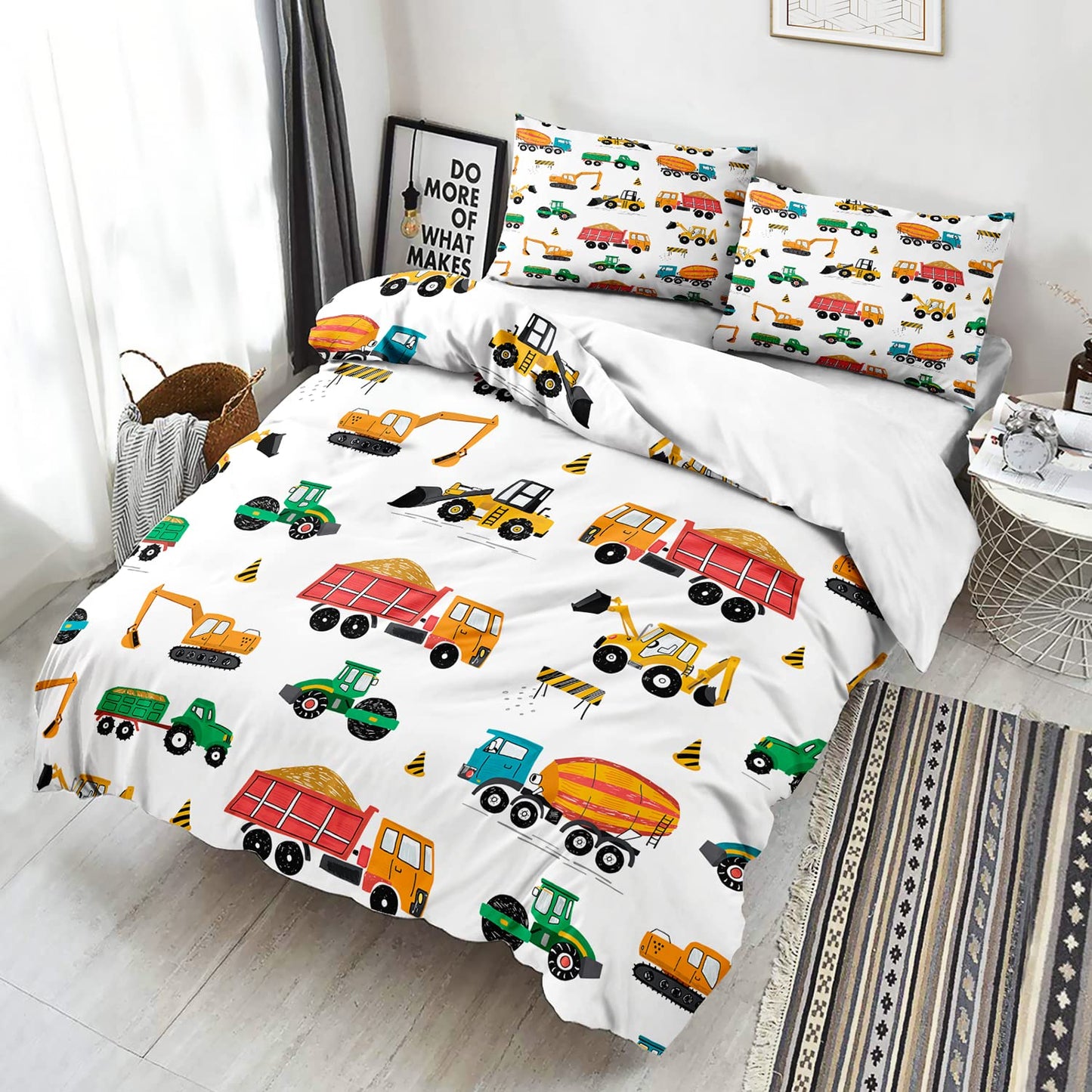 CVHOUSE Queen Size Tractor Bedding Set, Comforter & 2 Pillowcases, Boys Kids Teens Room Decor
