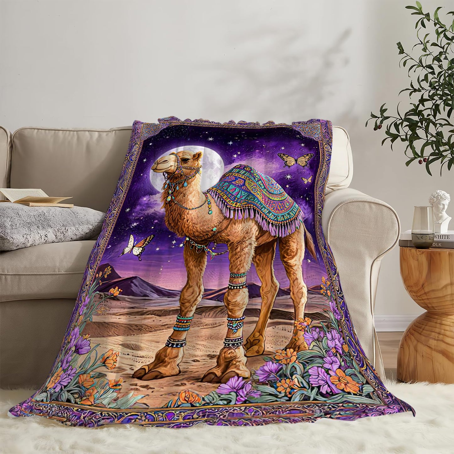 Camel Blanket Camel Lovers Throw Blanket Soft Warm Cozy Fleece Fuzzy Plush Desert Animals Flannel Blankets Gifts for Boys Girls Women Kids Adults 40"X50"
