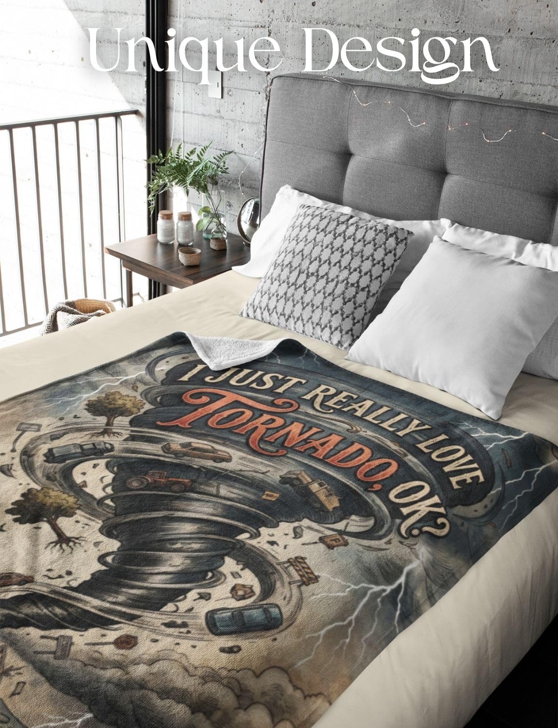 Tornado Gifts, Tornado Themed Flannel Blanket, Throw Blanket Gifts for Appreciation Christmas Birthday, 50x65 Inches