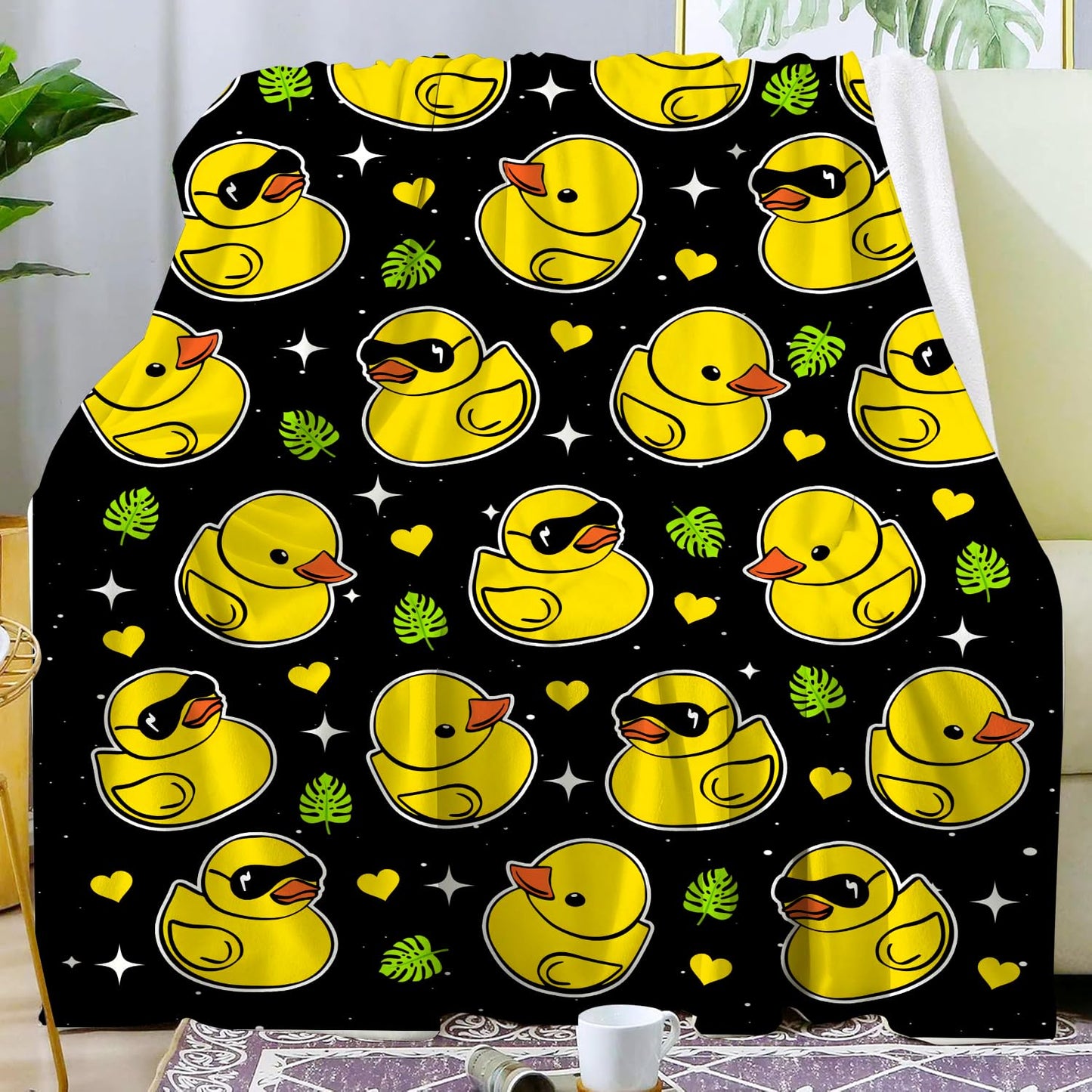 Cute Duck Blanket Gifts for Duck Lover Girls Women Kids Adults Toddlers Soft Flannel Ducks Stuff Throw Blanket for Bed Bedding Sofa Couch Bedroom 50"X40"