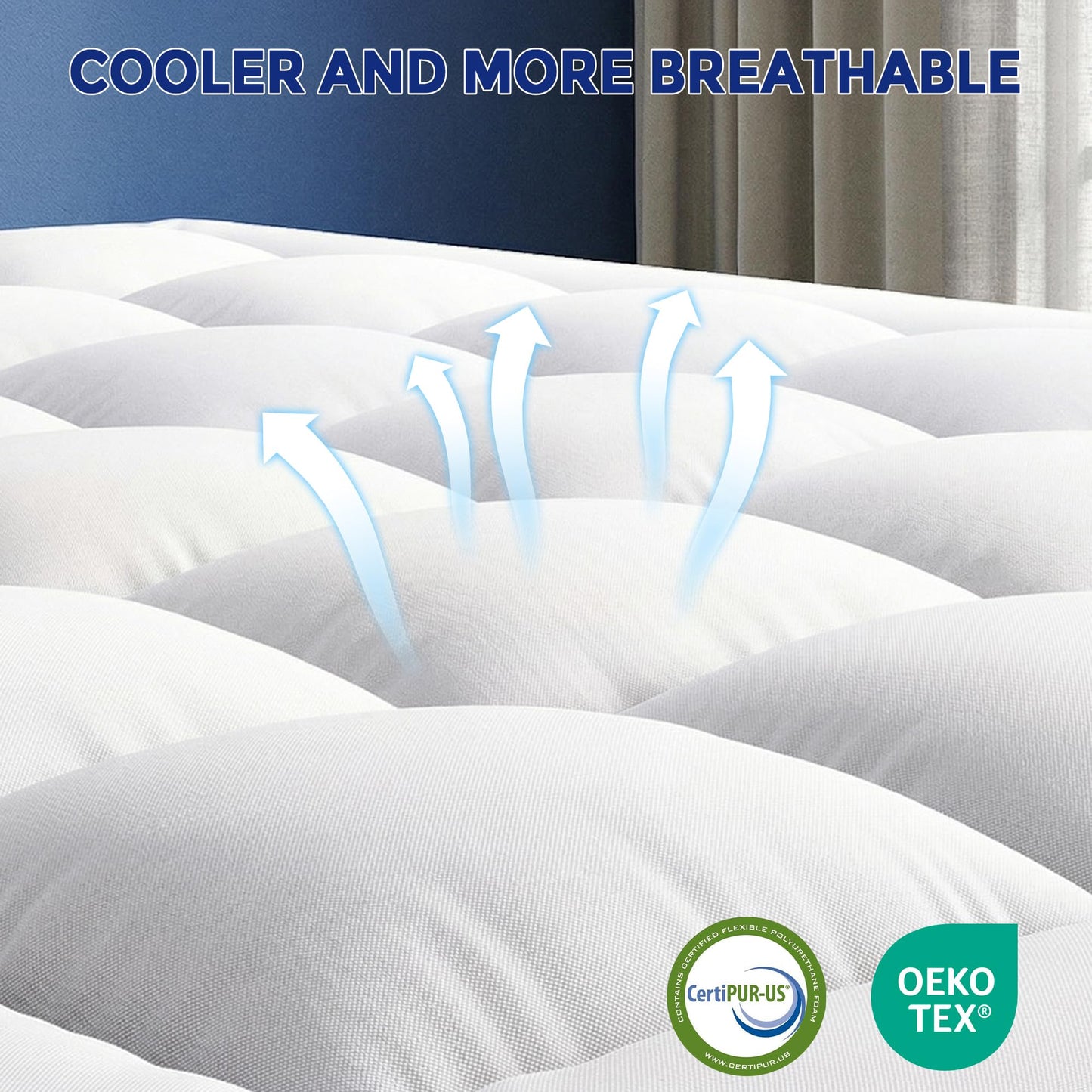 Twin XL Mattress Topper, 4 Inch Dual Layer Memory Foam Topper, Cooling Gel Foam & Plush Pillow Top, Pressure Relief, Enhanced Support, College Dorm Essential