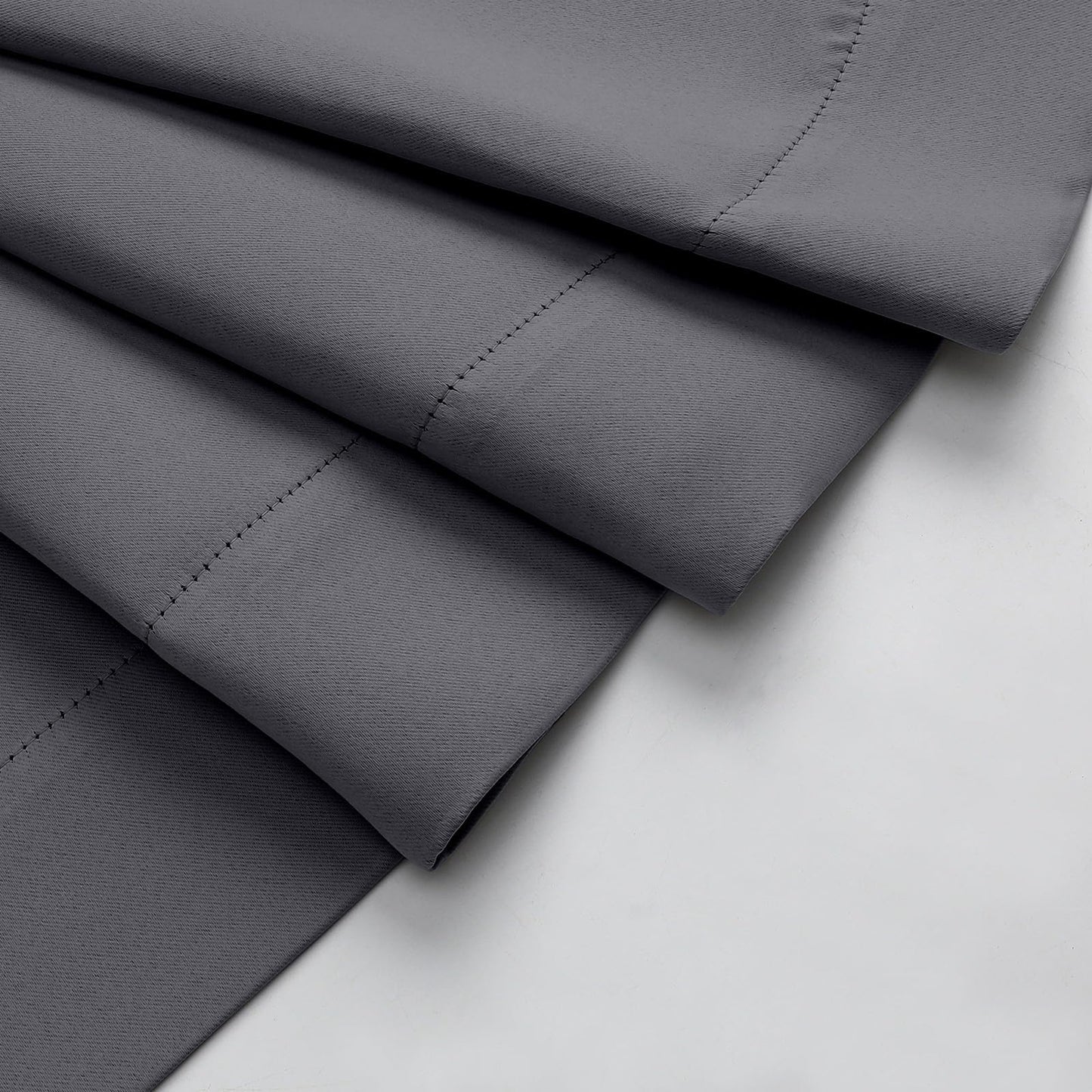 WelvetBLK Grey Blackout Curtains for Bedroom Living Room 63 Inch Length 2 Panels Set, Soft Solid Room Darkening Thermal Insulated Window Treatments, Rod Pocket Dining Room Curtains, Grey, 40" Wx63 L