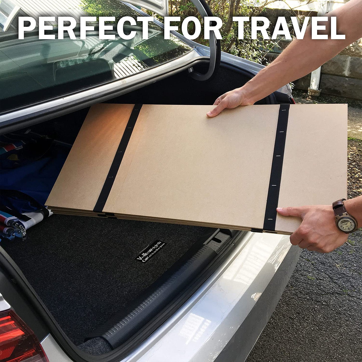 DMI Foldable Box Spring, Bunkie Board, Bed Support Slats for Support to Streamline and Minimize the Bed, No Assembly Needed, Twin Size, 60 x 30,Brown