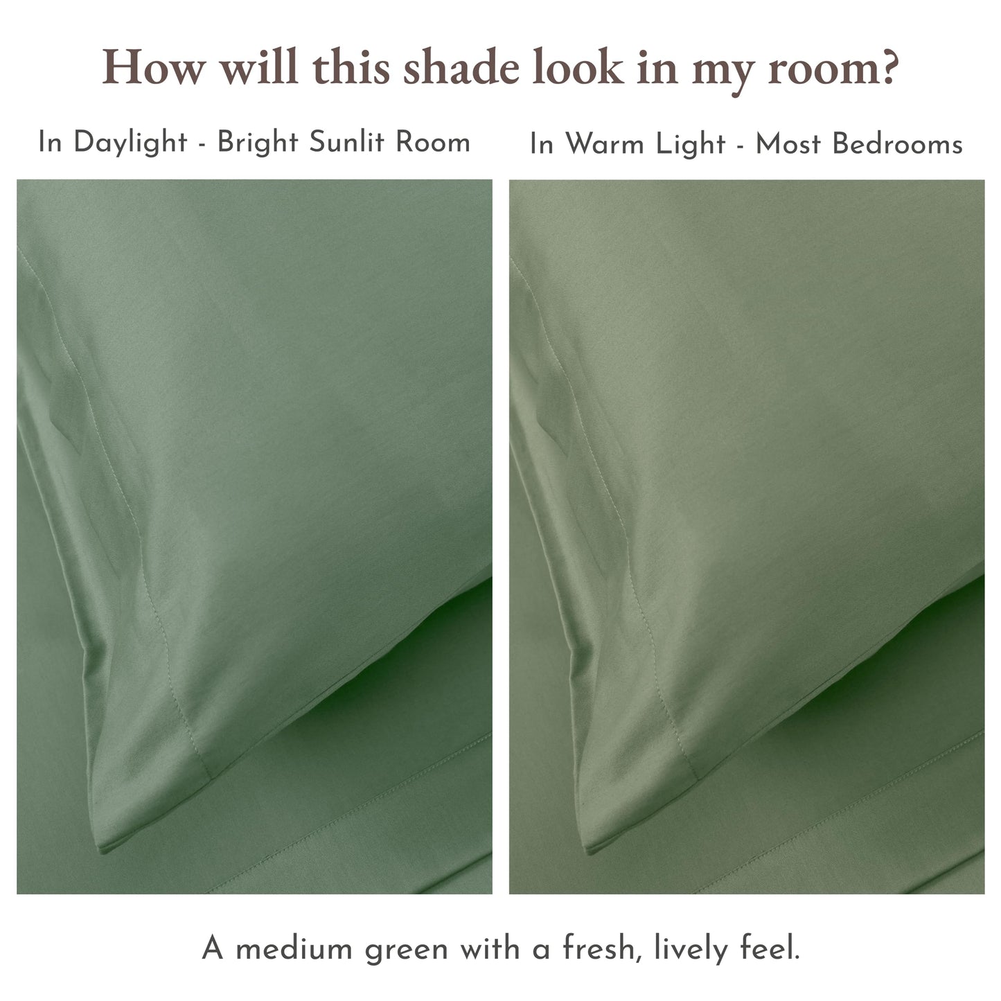 California Design Den Queen Sheet Set - Natural 100% Cotton Bed Sheets Queen Size Bed Set with Deep Pockets, Soft Sateen Weave, Breathable and Durable Bedding Pine Green