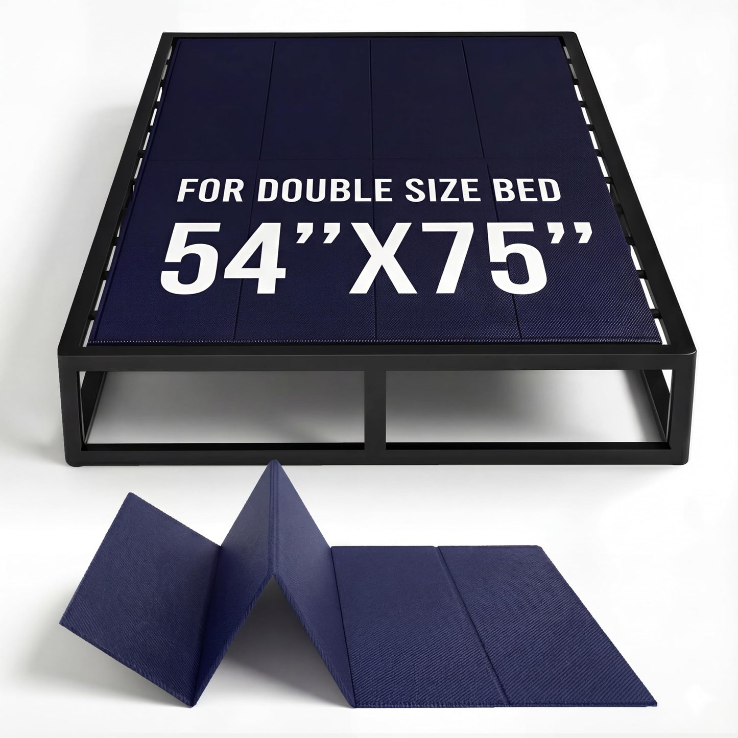 Imperijade 10mm Bunkie Board (54”x75”Full Size) Lightweight Design | Low Profile Bed Support, Breathable, Noise Minimizing, Moisture Resistant | Folding Box Support Board | Split Fully Assembled