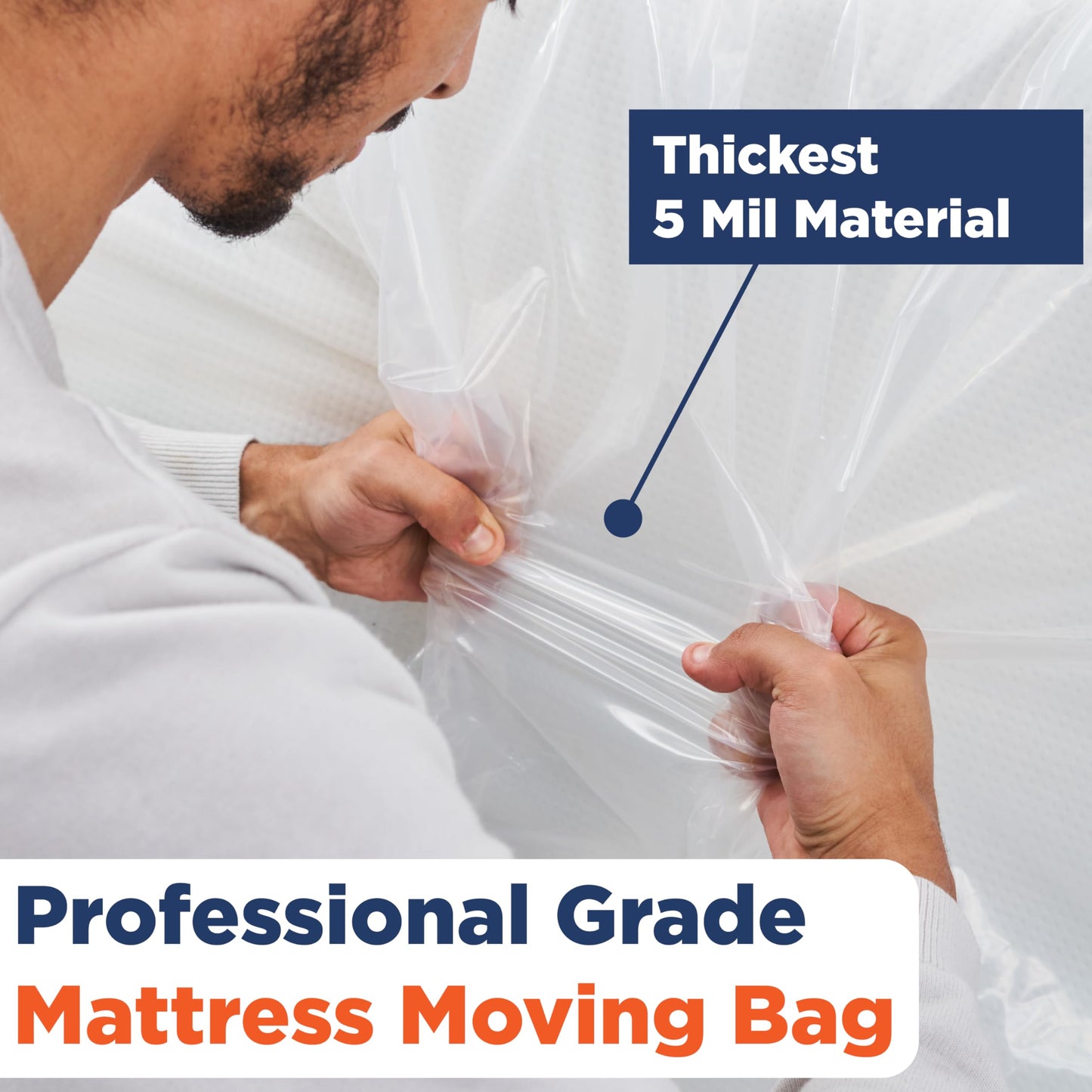 Queen Mattress Bags for Moving, Queen Mattress Bag for Storage, Plastic Cover for Bed Storage & Disposal, Matress Bag Protector XL - 60 x 100 x 14 inch